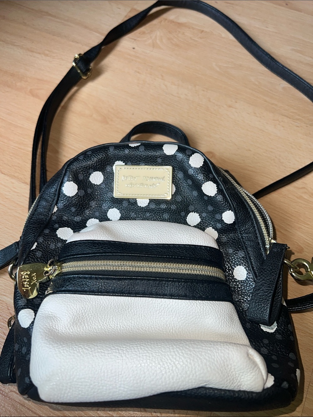 Betsey Johnson Black & White Polka Dot Mini bag